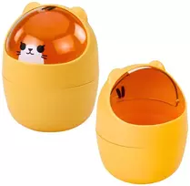 Lean Mini stalo krepšelis su meškiuko dangčiu, oranžinis, 1 L, 16 cm