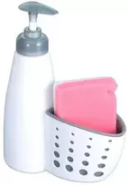 Skysto muilo dozatorius indų plovimui skystas gelis virtuvės vonios kambarys su kempine balta 370 ml