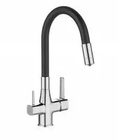 Hydroland GLAMOUR virtuvės maišytuvas. SU FILTRU CHROMAS / Juodas TEKĖJIMAS