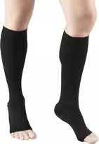 Cizeta Medicininės Kompresinės Kojinės II Klasė Iki Kelių KABO 23-32 mmHg, Unisex, Atvirais Pirštais, Juodos