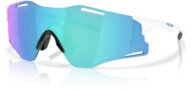 OAKLEY CYBR ZERO Polished Baltas/Prizm Sapphire sportiniai akiniai