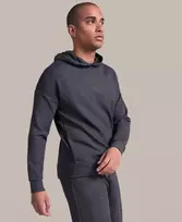 Roly Unisex džemperis su gobtuvu iš lengvo audinio MANASLU Heather juodas