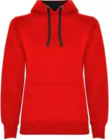 Roly Dvivietis gobtuvas ir kengūros kišenė džemperis moterims URBAN WOMAN Raudona/juoda