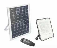 Saulės šviesos diodų prožektorius BRAVOS, 100W, 1000lm, 6400K, IP65, 120°, saulės baterija