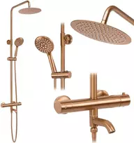 Dušo-vonios sistema su termostatu REA Lungo, Brushed Copper