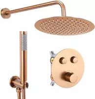 Potinkinis dušo komplektas su termostatu REA Lungo, Brushed Copper, + Box