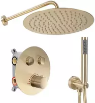 Potinkinis dušo komplektas su termostatu REA Lungo, Brushed Gold, + Box