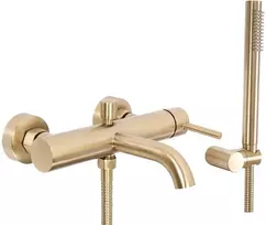 Vonios maišytuvas REA Lungo su dušo komplektu, Brushed Gold