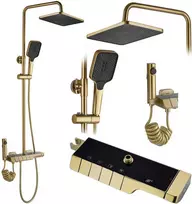 Dušo sistema su termostatu REA Rob, Brushed Gold