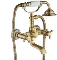 Vonios maišytuvas su dušo komplektu Rea Rustico, Antique Gold