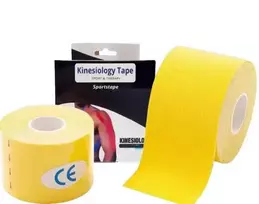 Realprices Kineziologinis teipas, kinesio pleistras 5cmx5m, geltonas