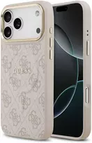 Guess PU Leather 4G Gold Frame MagSafe dėklas skirtas Apple iPhone 17 Pro Max rožinės spalvos