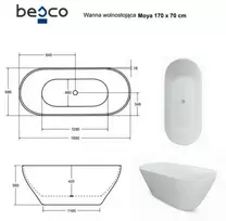 Vonia Besco Moya Matt Baltas 170, su Klik-klak Chrome
