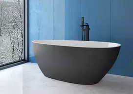 Vonia Besco Goya Matt Juodas&Baltas 170, su Klik-klak Graphite valomu iš viršaus