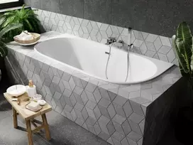 Vonia Besco Vica Slim+, 170 x 80 cm, su auksiniu sifonu