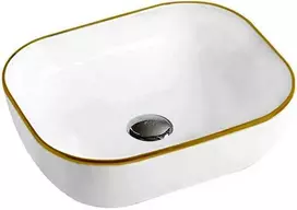 Praustuvas Mexen Mirabel, 50 cm, Baltas/Gold edge