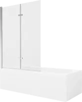 Vonia Mexen Vega su apdaila ir stiklo sienele, 180x80 cm + 120 cm (II), Baltas+Chrome/Transparent