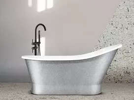 Vonia Besco Gloria Glam Sidabrinis, 150 x 66 cm, su klik-klak chrome