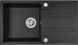Granitinė virtuvinė plautuvė Laveo Barbados SBB_711T, Juodas