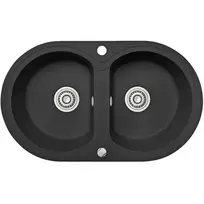 Granitinė virtuvinė plautuvė Laveo Dafne SBD_720T, Juodas
