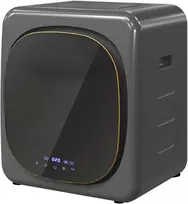 HOMCOM Mini džiovyklė su 6 programomis, LED jutikliniu ekranu, 4kg, iki 60℃, 800W, pastatoma arba montuojama ant sienos, su išmetimo sistema ir apsauga nuo perkaitimo, drabužių džiovyklė, pilka