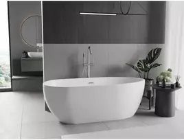 Vonia Mexen Eos, 150 x 75 cm, Baltas + Brushed nickel persipylimas