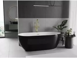 Vonia Mexen Eos, 150 x 75 cm, Baltas/Juodas + Brushed auksinis persipylimas