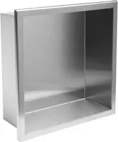 Įleidžiama vonios kambario lentyna REA 01, 30x30 cm, Brushed steel