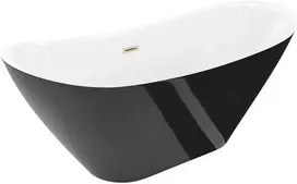 Vonia Mexen Lotos, 150 x 75 cm, Baltas/Juodas + Brushed auksinis persipylimas