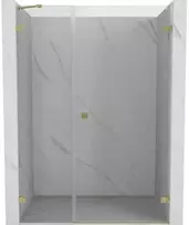 Dušo durys Mexen Lunar-B, dešinė, 120 cm, transparent/brushed auksinis