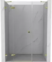 Dušo durys Mexen Lunar, kairinės, 160 cm, transparent/auksinis