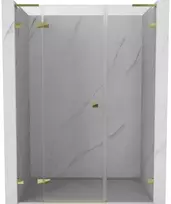 Dušo durys Mexen Lunar L, kairė, 120 cm, transparent/auksinis