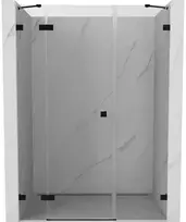Dušo durys Mexen Lunar, kairinės, 135 cm, transparent/juodas