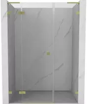 Dušo durys Mexen Lunar L, kairė, 135 cm, transparent/brushed auksinis