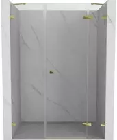 Dušo durys Mexen Lunar, dešininės, 125 cm, transparent/auksinis