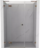 Dušo durys Mexen Lunar L, kairė, 155 cm, transparent/rose auksinis