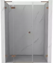 Dušo durys Mexen Lunar L, kairė, 150 cm, transparent/brushed copper