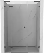 Dušo durys Mexen Lunar L, kairė, 135 cm, transparent/brushed gun pilka