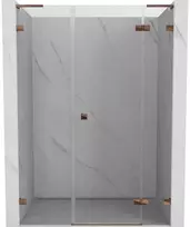 Dušo durys Mexen Lunar L, dešinė, 120 cm, transparent/rose auksinis