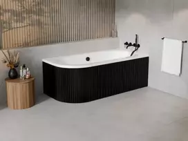 Vonia Besco Avita, 170 x 75 cm, dešininė, su rifliuota juoda apdaila