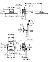 Grohe Potinkinė termostatinė dušo sistema Grohtherm SmartControl 310 34864000
