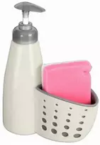 Skysto muilo dozatorius indų plovimo skysčiui, gelis, virtuvė, vonios kambarys su kempine, smėlio spalvos 370 ml