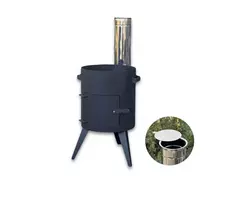 Krosnelė kazanui Kalmetal Eco 12L (3 mm) su kaminu