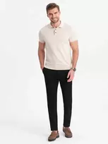 CLASSIC Vyriškos elegantiškos klasikinio kirpimo chino stiliaus kelnės - juodos v4 om-pacp-0191