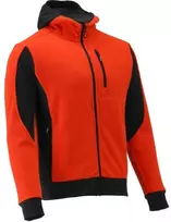 Raudonas fleece džemperis su gobtuvu darbui, su kišenėmis, 2XL dydžio, darbo fleece, šilti darbo drabužiai