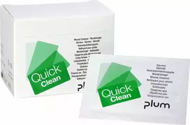 Plum PLQUICCKLEAN - „QuickClean“ drėgnos žaizdų valymo servetėlės, skirtos nedidelėms žaizdoms ir įpjovimams valyti - 20 pakelių
