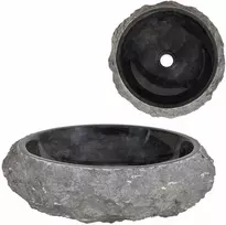 Kriauklė, juoda, 45x12cm, marmuras