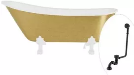 Vonia Besco Olaya Glam 160, Gold+Baltas, su sifonu su persipylimu Klik-klak Juodas