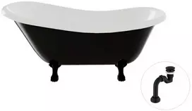 Vonia Besco Otylia B&W 170, Juodas/Baltas+Juodas, su sifonu Klik-klak Juodas