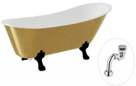 Vonia Besco Olaya Glam 160, Gold+Juodas, su sifonu Klik-klak Chrome